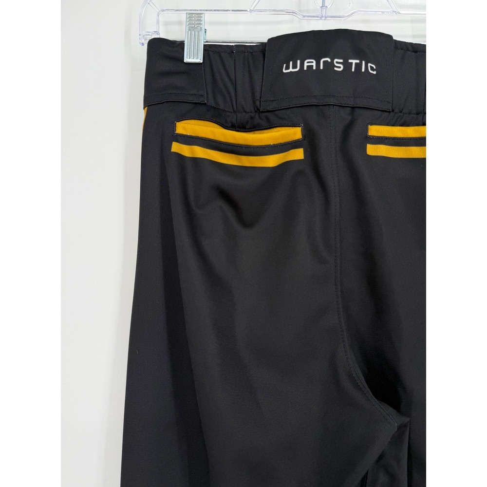 Warstic Mens Baseball Pants Small Black Gold Stripe Sports Uniform Gorpcore - Picture 8 of 15